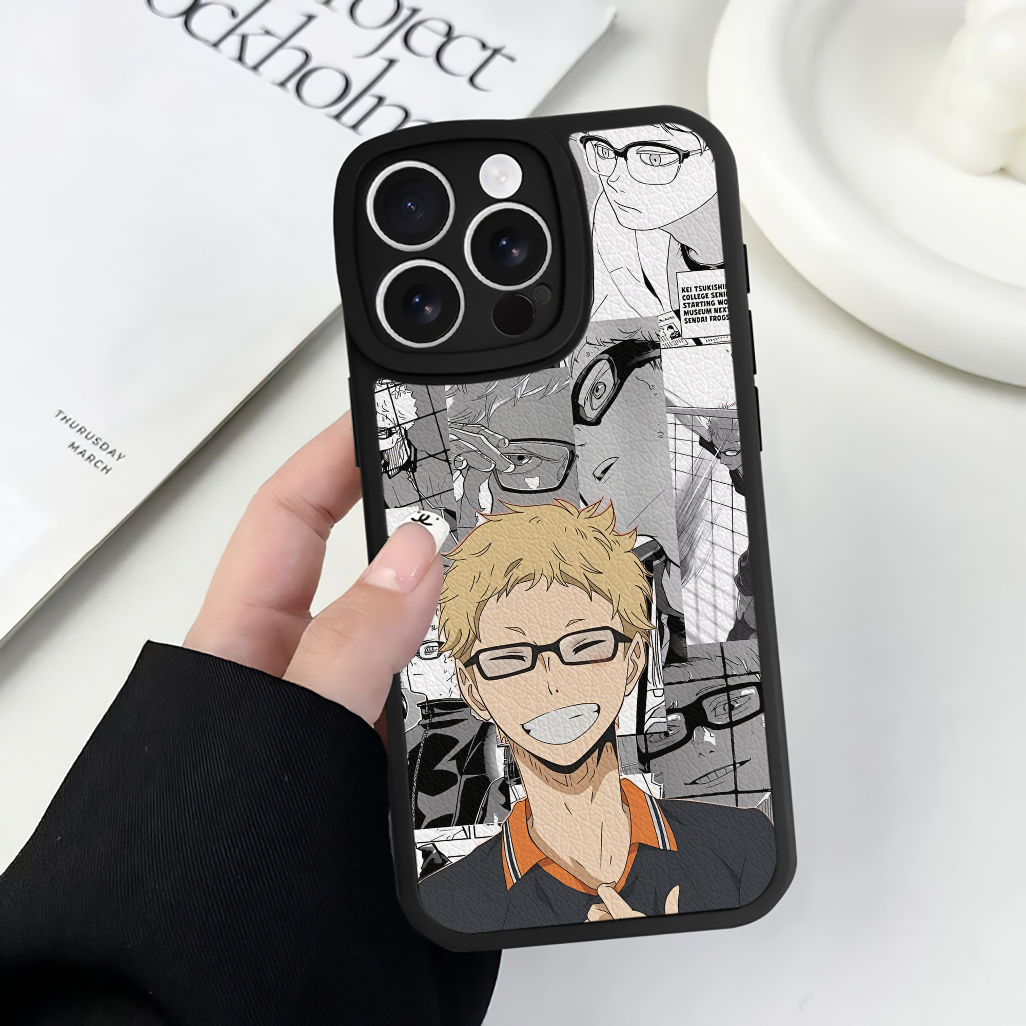 （画像用） ハイキュー!! Haikyu!! 【iPhone 16シリーズ対応】シリコンスマホケース（レザー調） 材質：シリコン